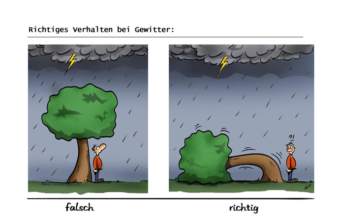 Richtiges Verhalten bei Gewitter